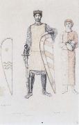 Fernand Khnopff Costume Drawing for Le Roi Arthus Mordred Lancelot and Lyonnel France oil painting artist